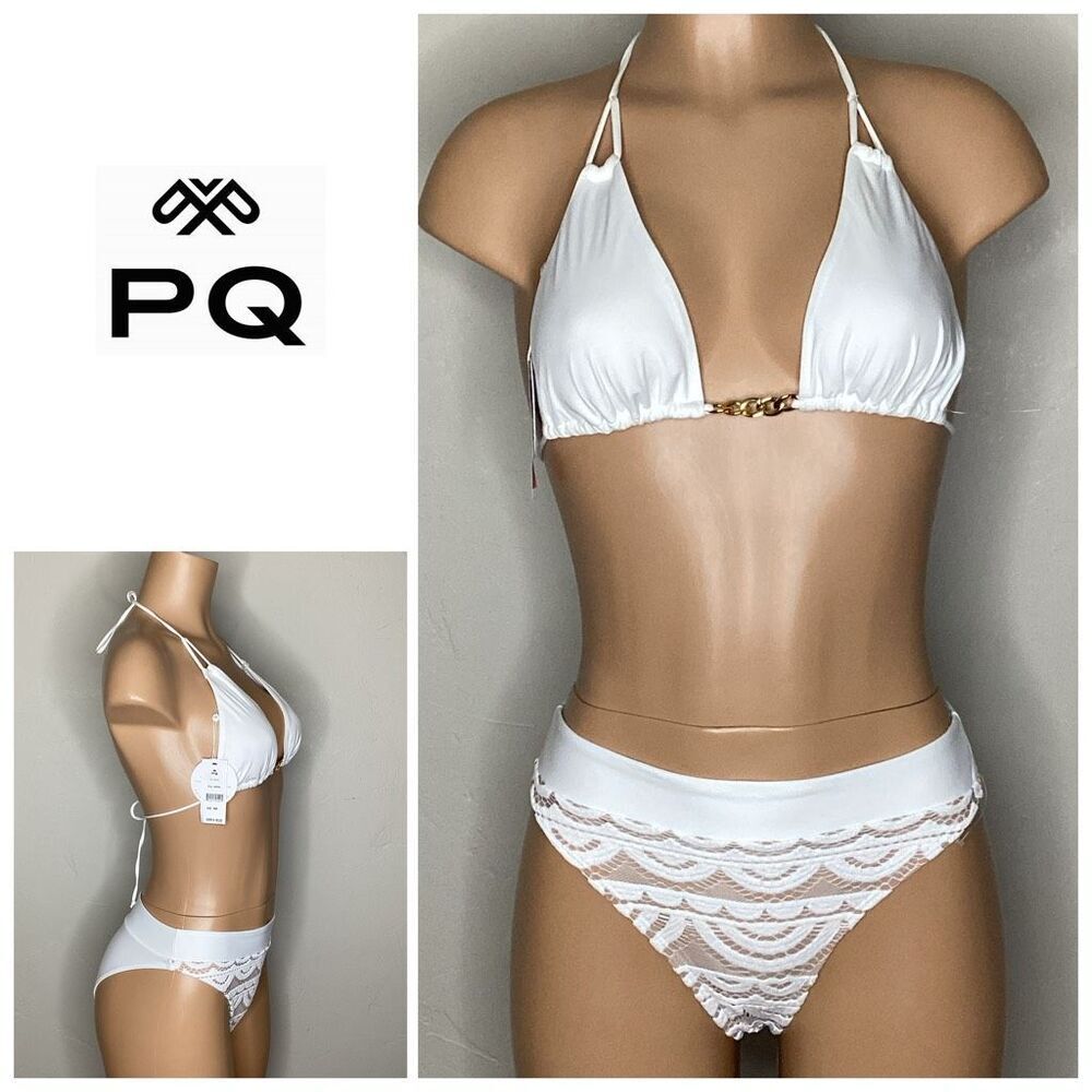 New. Pilyq white lace bikini set. M-top/S-bottom. Retails $174